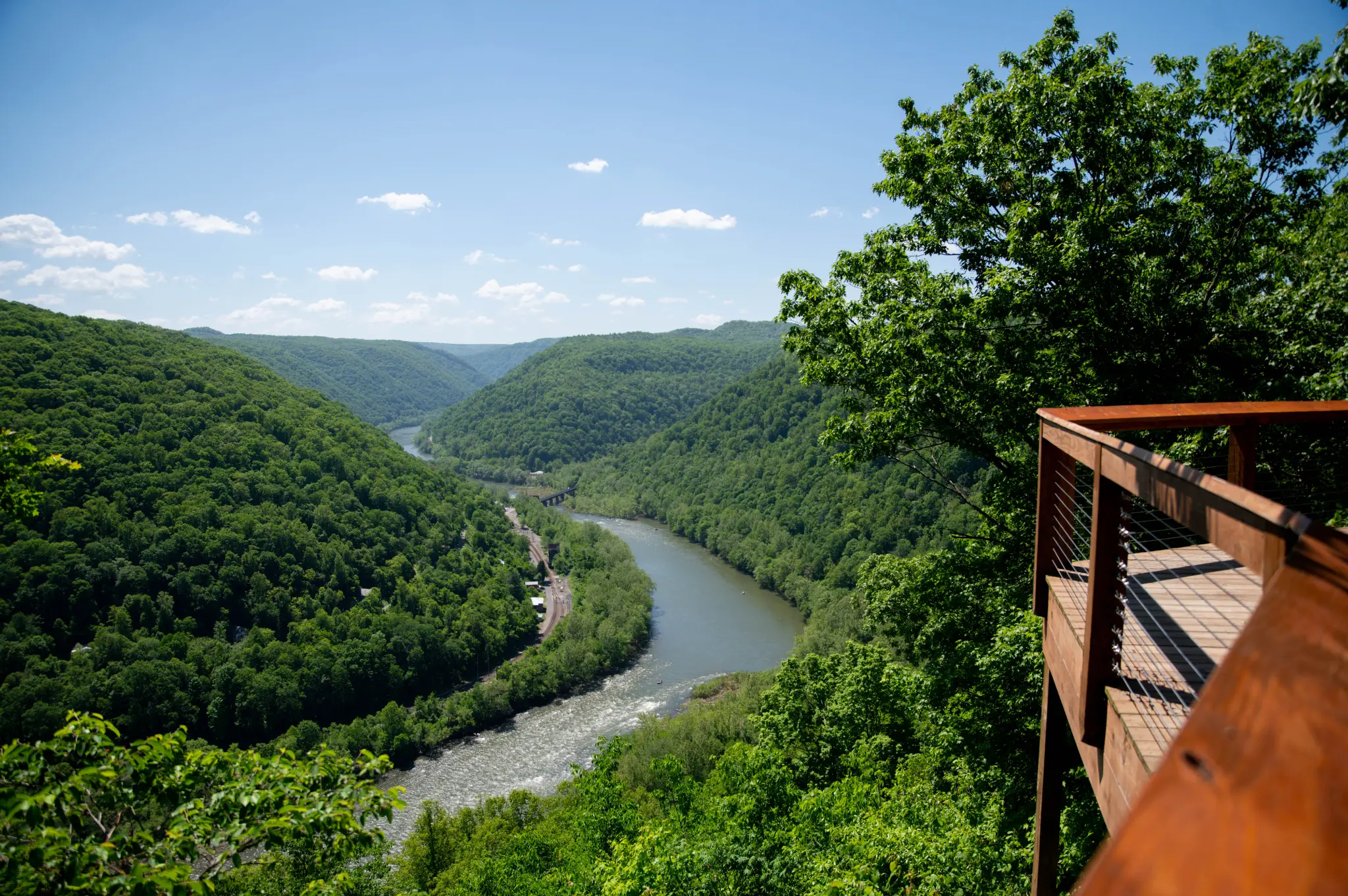 Mountain biking trails with scenic overlook